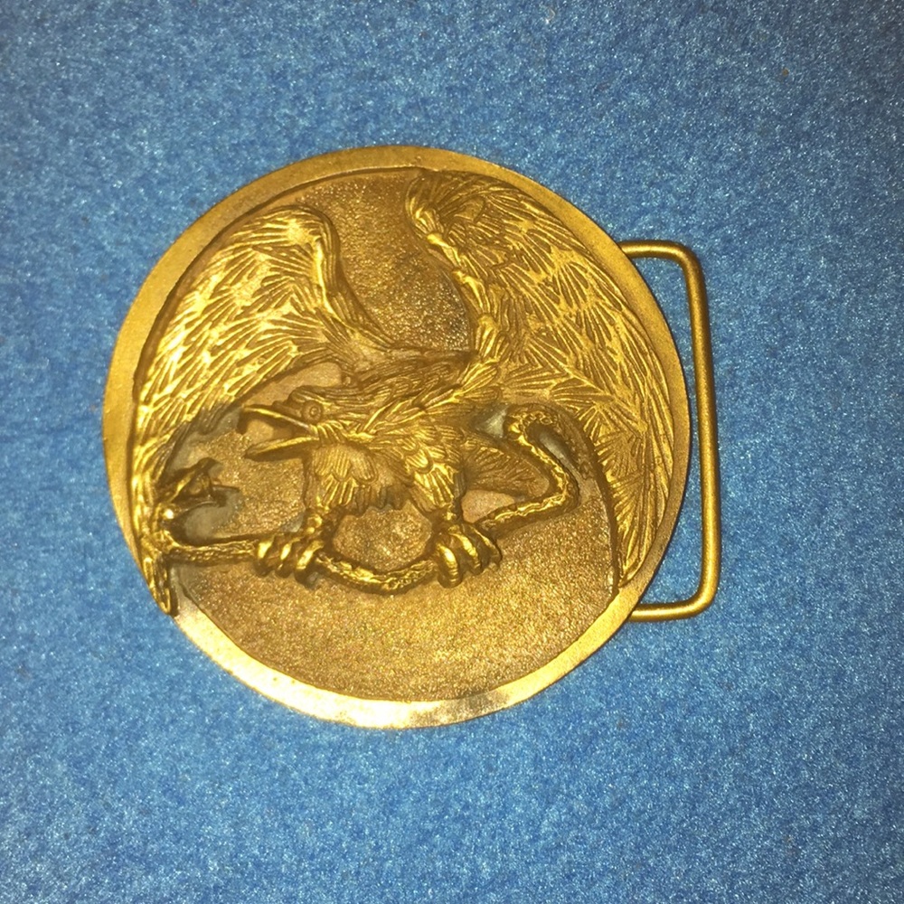 Vintage Indiana Metal Craft Eagle BrassBelt Buckle